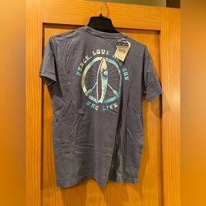 🎩Salt Life Peace Love Sun Salt Washed Blue Paddle Board  T-Shirt NWT S